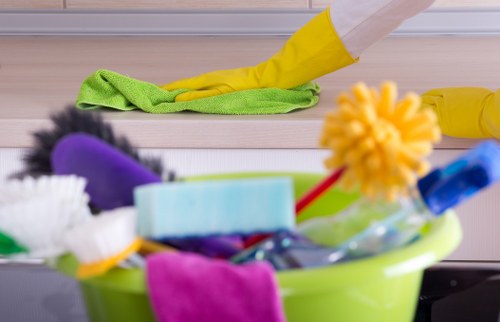 Professional home cleaners in London preparing for a domestic cleaning appointment