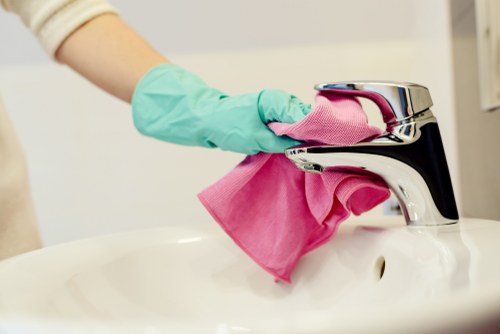 Domestic cleaning service notes with waste disposal and legal compliance information