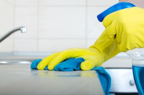 Detailed kitchen cleaning in a London flat during move-out service